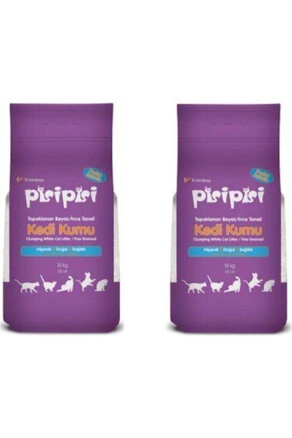 Pisi Pisi Pudra Kokulu Bentonit Kedi Kumu Ince Taneli( 10kg 12 Lit)2 Adet - Image 1