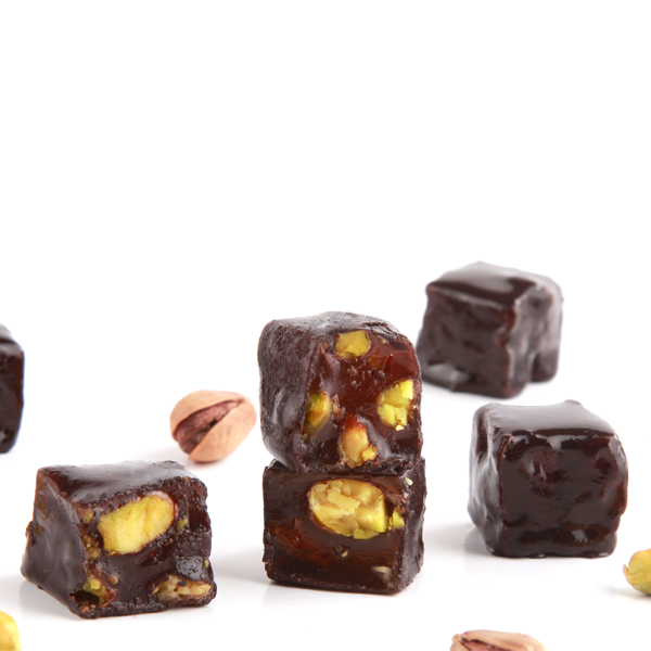 Kaplamalı Duble Kavrulmuş Antep Fıstıklı Mini Lokum 500g - Image 1