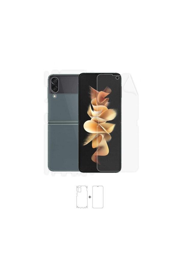 Galaxy Z Flip 3 360 ° Full Body Ekran Koruyucu Kaplama Ön Arka Yan Darbe Emici Poliüretan Film - Image 1
