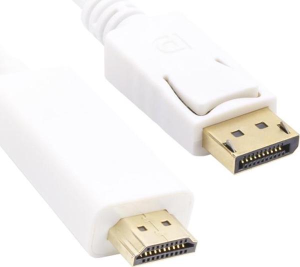 Vcom Beyaz 1.8 Metre Display Port Erkek To Hdmi Erkek Kablo Cg605L-1.8 - Image 1