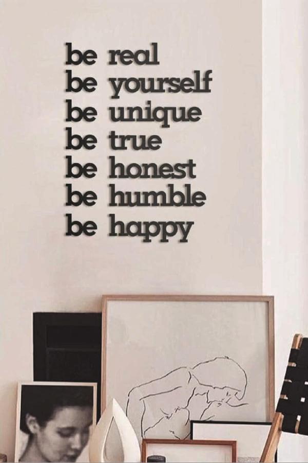 Duvar Dekoru Be Real Be Yourself Ahşap Mdf Dekoratif Obje - Image 1