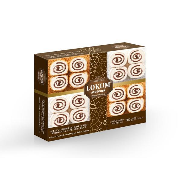 Kakaolu Fındık Krema Dolgulu Sultan Lokum 300g - Image 1