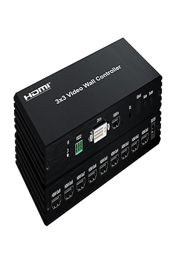 3X3 HDMI VIDEO WALL CONTROLLER DUVAR PANEL VIDEO 9 EKRAN GENİŞLETİCİ KONTROL CİHAZI - Image 1
