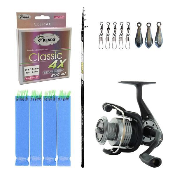 YekOutdoor Surf Olta Seti Kendo Azurro Surf 420cm 250 gr Teleskopik Olta Kamışı&Okuma Revenger RV-55 FD Olta Makinesi - Image 1