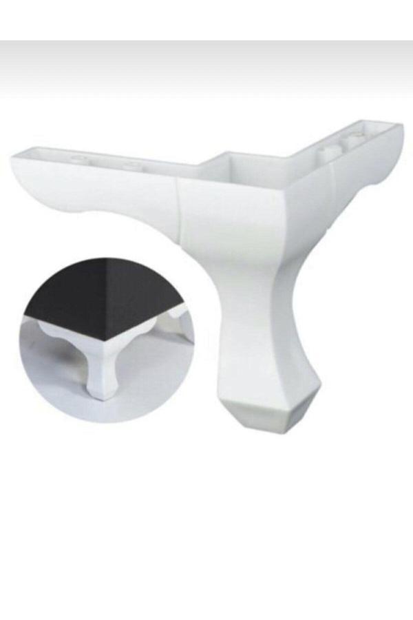 Mc Plastik 4 Adet Lükens Ayak Beyaz 10/14 Cm (Vidalar Dahil) - Image 1