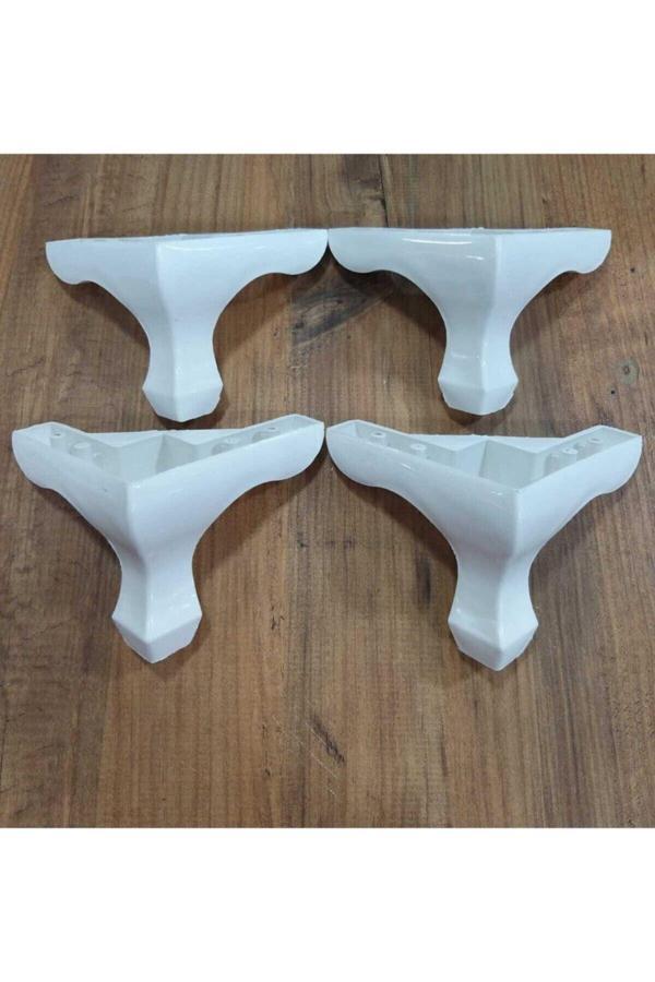 Sima Lükens Ayak Plastik Beyaz 10Cm Mobilya Ayağı 4'Lü Set - Masa Ayakları - Tek Ebat - Image 1