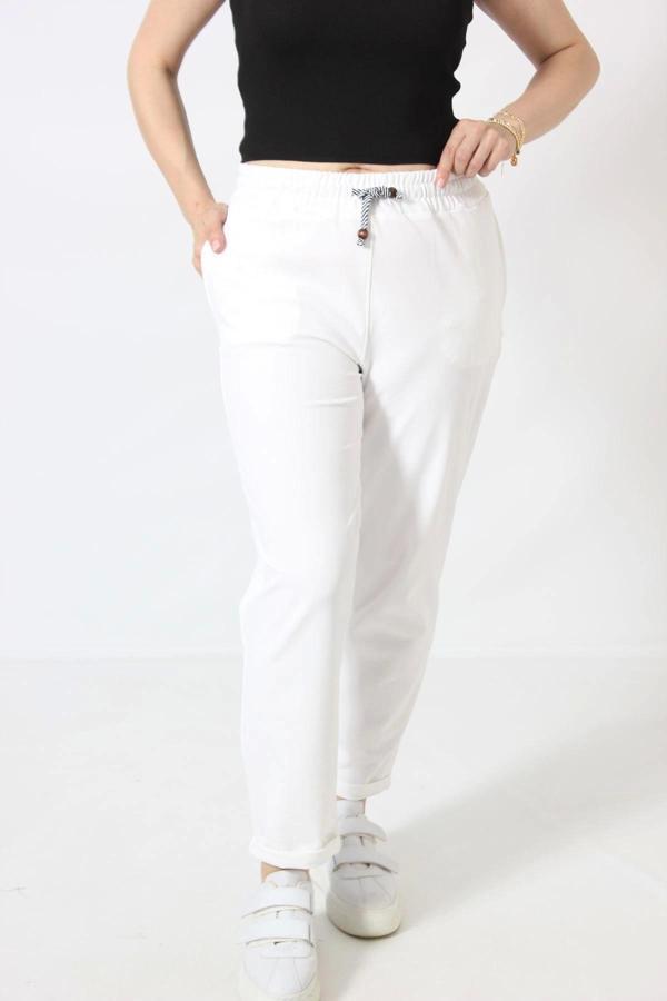 P-100 CEPLİ BELDEN İPLİ AYARLANABİLİR BORU PAÇA BEYAZ EŞOFMAN - Image 1