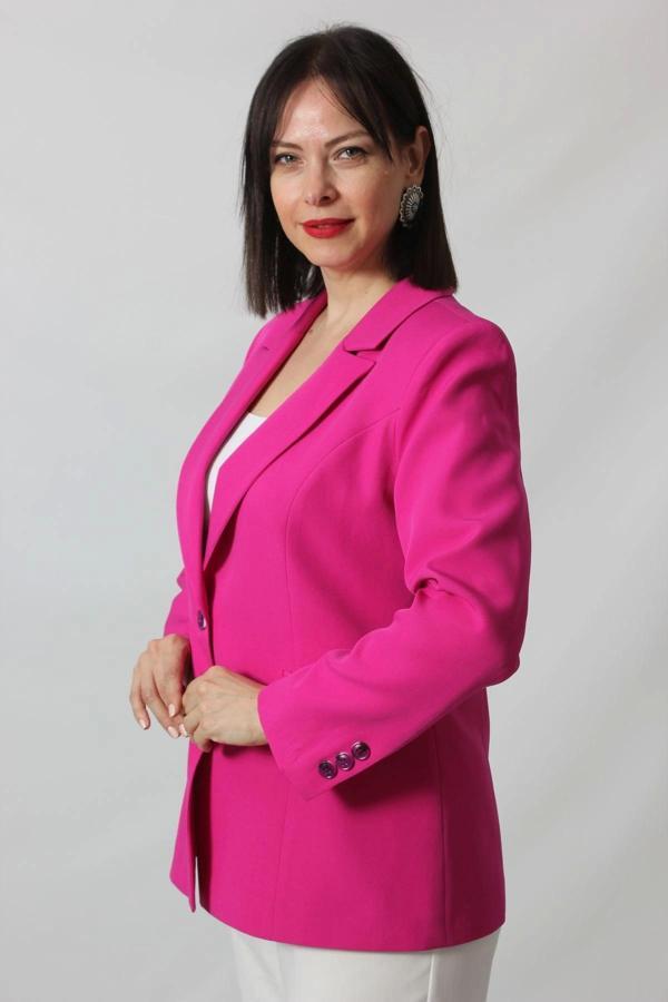 1905 Fuşya Kadın Büyük Beden Blazer Ceket - Image 1
