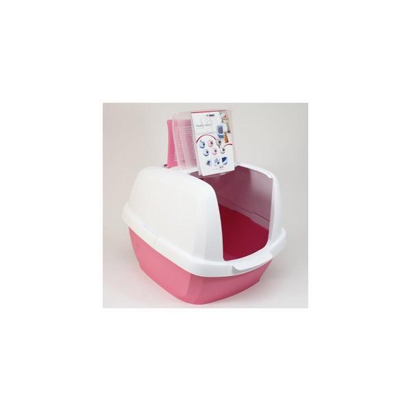 Maddy Junior Üstü Açılabilen Kapalı Kedi Tuvaleti Pembe 57X43X41 cm - Image 1