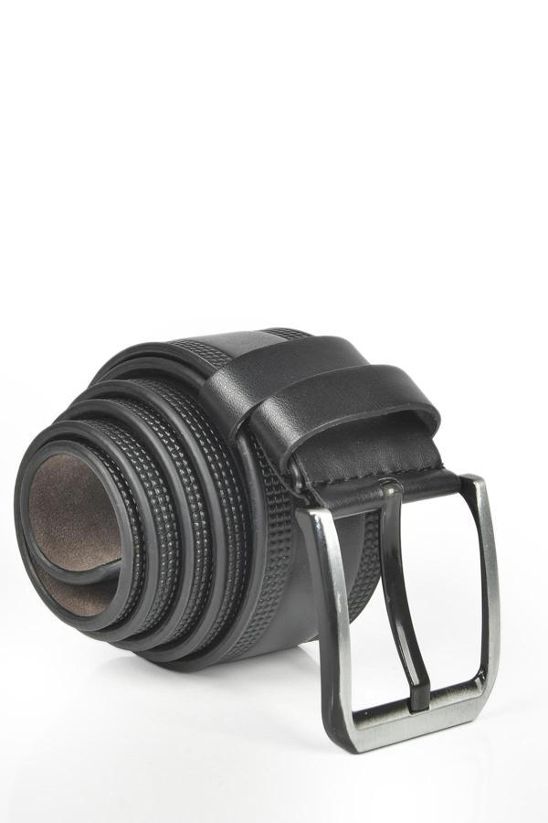 DeepSEA Erkek Siyah 4,5 cm Yanları Desenli Suni Deri Spor Kemer 2402624 - Image 1
