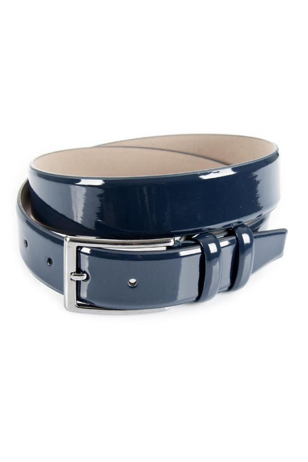 DeepSEA Erkek Lacivert Klasik Rugan Kemer 3,5 cm Suni Deri Erkek Kemer 1701351 - Image 1