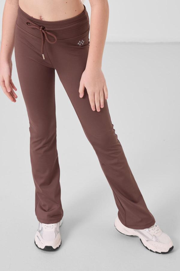 Kahverengi Esnek Standart Fit Basic Performans İspanyol Paça Kız Çocuk Tayt - 75193 - Image 1