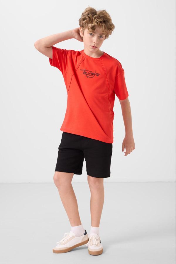 Fiesta Pamuklu Yumuşak Dokulu Oversize Baskılı Erkek Çocuk T-Shirt - 11285 - Image 1