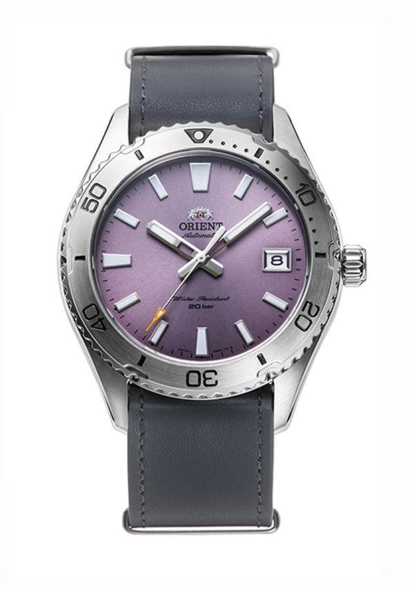 Orient RA-AC0Q07V30B Kurmalı Otomatik Deri Gri Mor Kadran Safir Cam 20 ATM 40 mm Erkek Kol Saati - Image 1