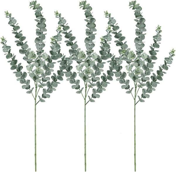85 cm 3’lü Yapay Okaliptus Demeti – Gerçek Dokulu ve Doğal Görünümlü - Image 1