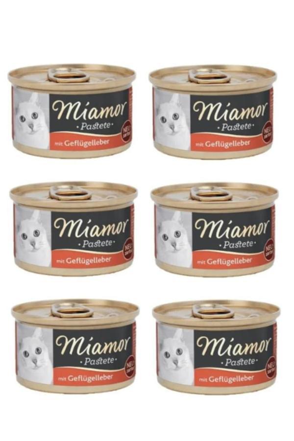 6 Adet Miamor Pastete Ciğerli Kedi Konserve 85 gr Skt:09/2026 - Image 1