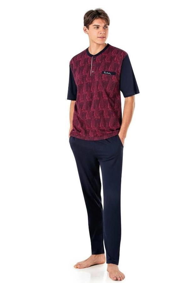 Pierre Cardin 6022 Jakarlı 3’lü Kısakol Pijama Takım - Image 1