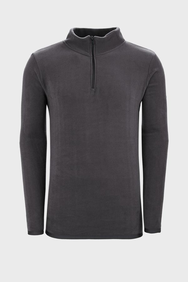Buratti Regular Fit Fermuarlı Dik Yaka Kışlık Şardonlu Erkek Polar 5827006 ANTRASİT - Image 1