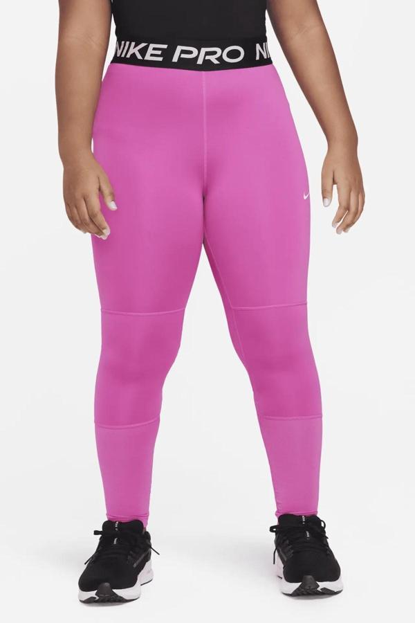 Nike Pro Genç Çocuk Kız Taytı Büyük Beden Pembe - Image 1