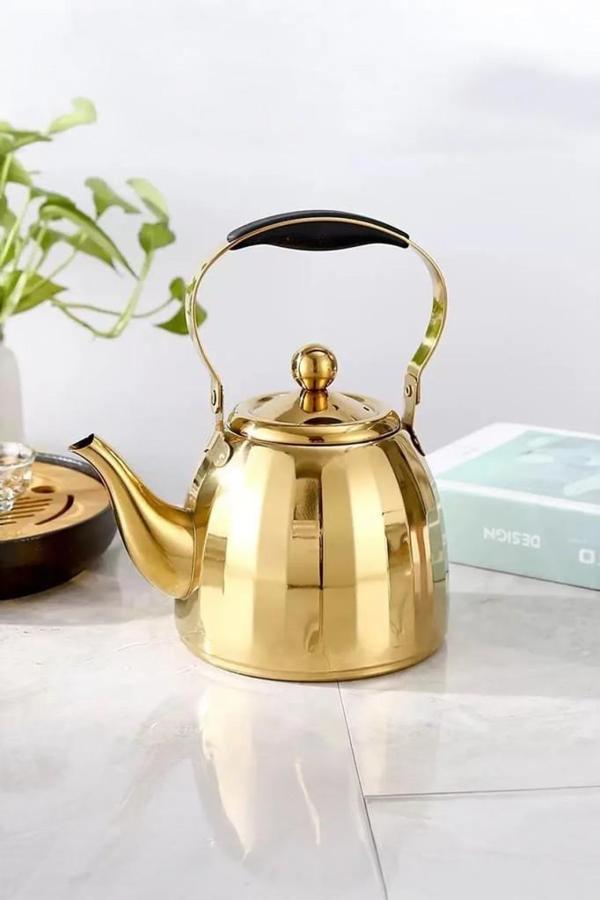 Vicalina 3 Litre Paslanmaz Çelik Demlik İthal Alman Kalitesi Gold VL-TJ04 - Image 1
