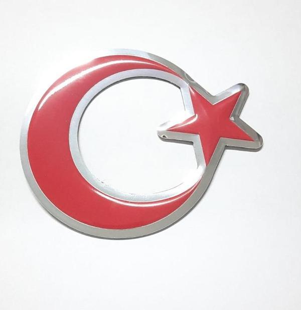 Büro Ev Ofis Arabası için 12CM Tekli Araç Dışı Plastik Yapışır Ay Yıldız Oto Kaporta Stickerı - Image 1