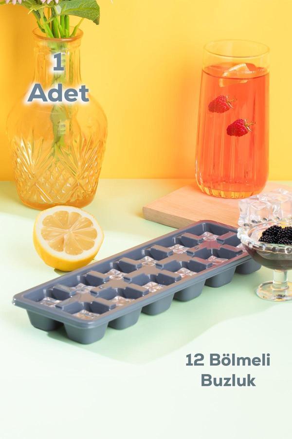 Porsima 159 12 Bölmeli Antrasit Buz Kalıbı Kokteyl Buz Kalıbı - Image 1