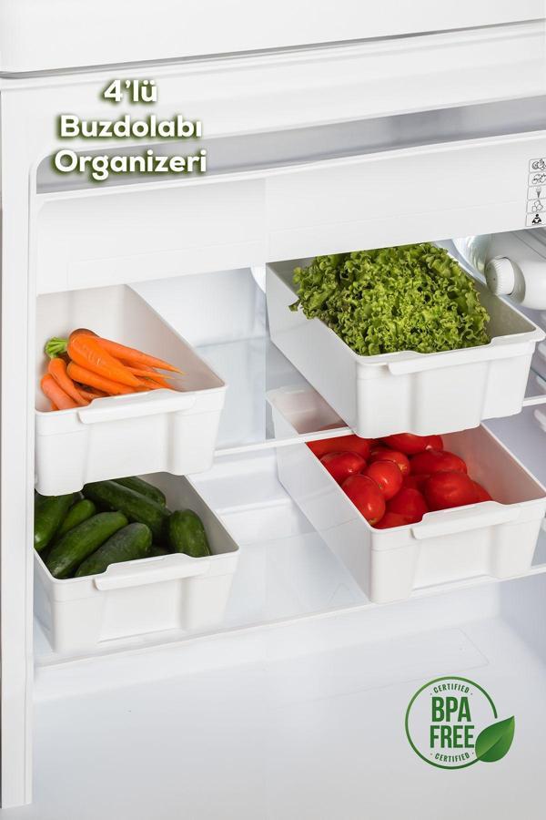 Porsima 229 4lü Çok Amaçlı Buzdolabı Düzenleyici Sebzelik Organiz - Image 1
