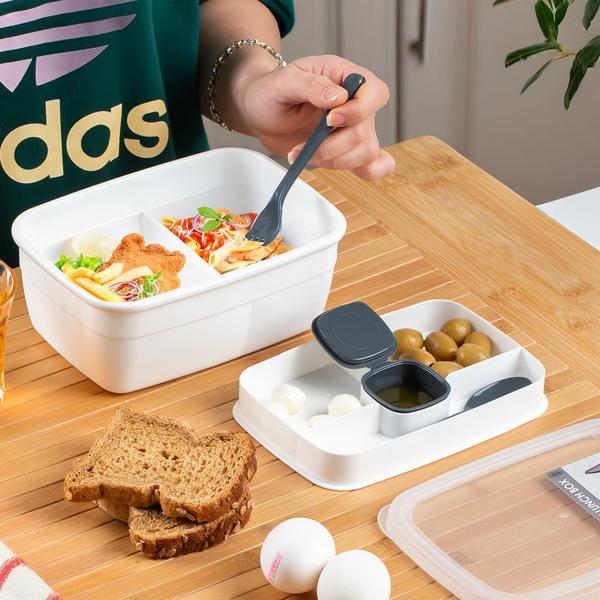 Porsima 3200 Vakumlu 2 Katlı Lunch Box - Sefer Tası 1200 Ml Beyaz  - Image 1