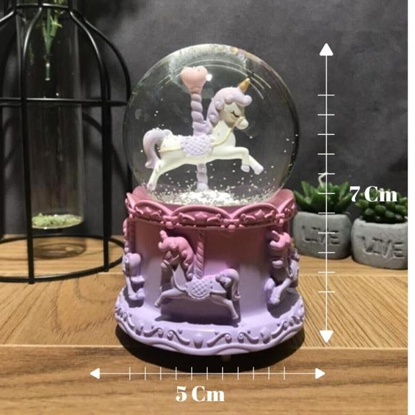 Dekoratif Mini Işıklı Kar Küresi Unicorn (7cmx5cm) - Image 1