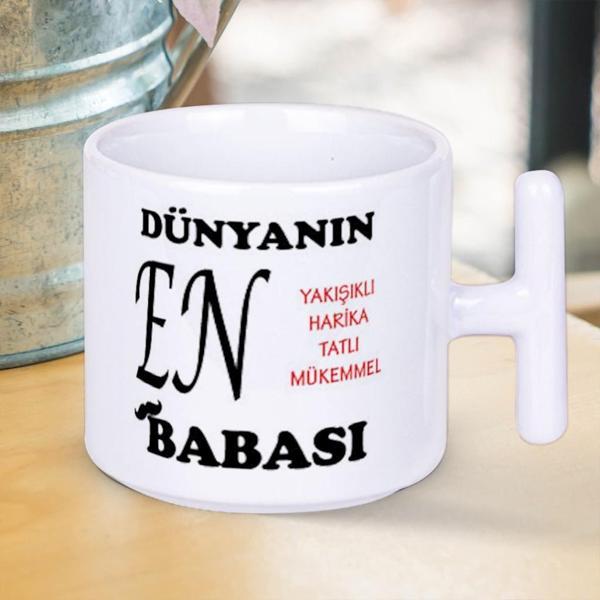 Dünyanın En Yakışıklı Tatlı Mükemmel Harika Babası Yazılı 1 Adet T Kupa Babalar Gününe Özel Hediyelik T Kupa - Image 1