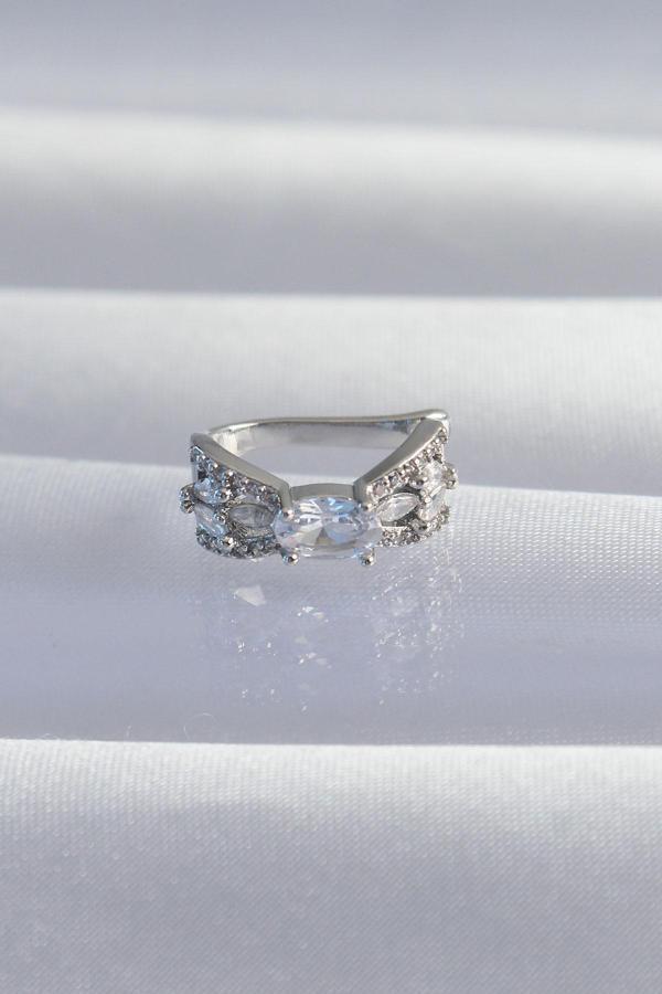 Pirinç Gümüş Renk Zirkon Taş Kaplama Earcuff Küpe - Image 1