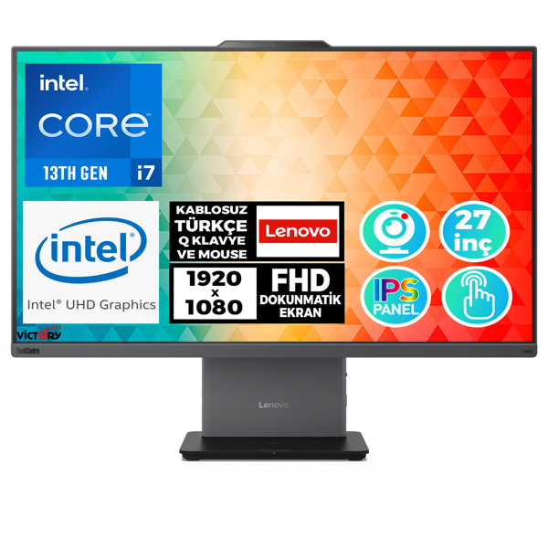 Lenovo ThinkCentre Neo 50a i7-13620H 16GB 512GB SSD 27"FHD W11P Dokunmatik All In One 12SA0003TR 009 - Image 1