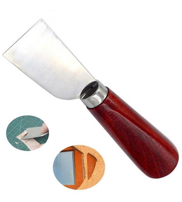 Spatula Deri Kesme Bıçağı Kırmızı Sap 16.5cm Deri El Aleti - Image 1