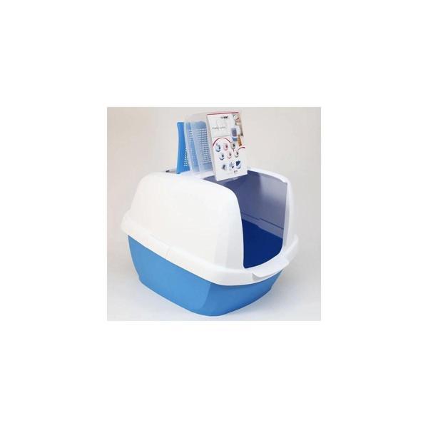 Imac Maddy Junior Üstü Açılır Kapalı Kedi Tuvaleti Mavi 57X43X41 cm - Image 1