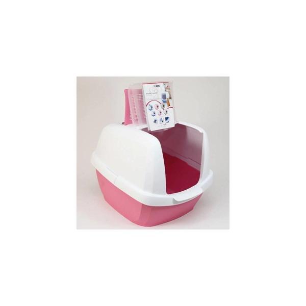 Imac Maddy Junior Üstü Açılır Kapalı Kedi Tuvaleti Pembe 57X43X41 cm - Image 1