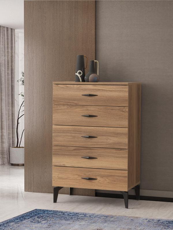 Hazar 5 Çekmeceli Şifonyer 70x43x110cm - Image 1
