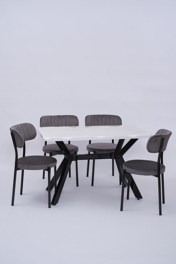 Kütük Beta MDF Lak Mutfak Masa Sandalye Takımı 70x120 - Image 1