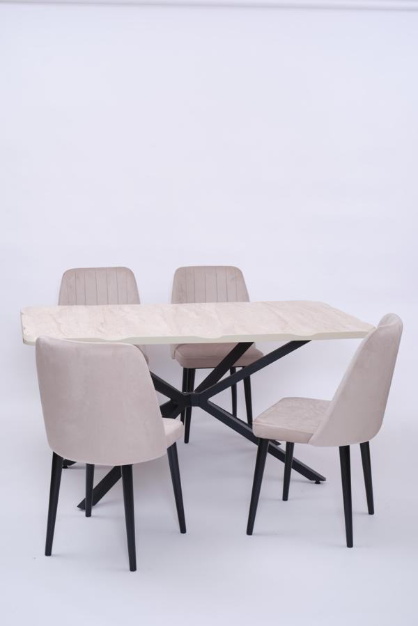 Kütük Milano MDF Mutfak Masa Sandalye Takımı 90x160 - Image 1