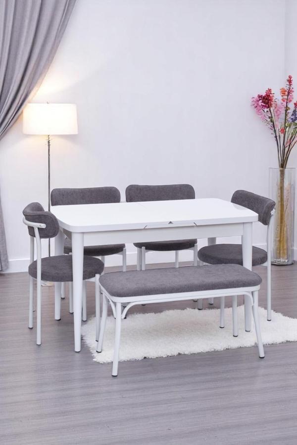 Nehir Alfa Banklı Lak Panel Açılır Mutfak Masa Takımı 75x130cm - Image 1