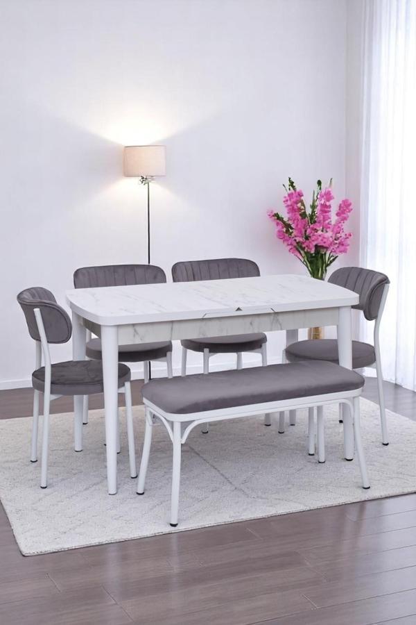 Nehir Beta Banklı Lak Panel Açılır Mutfak Masa Takımı 75x130cm - Image 1