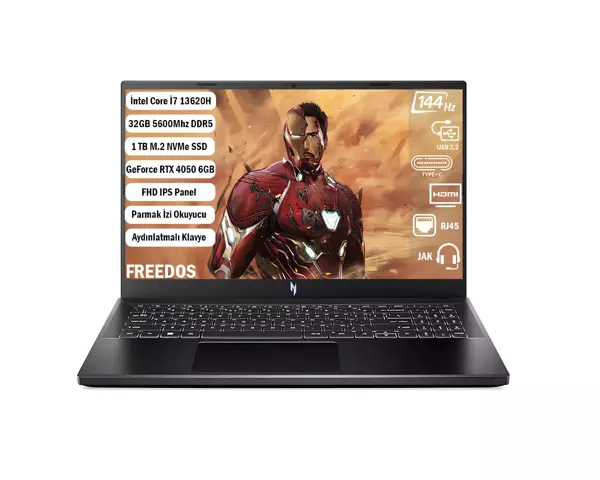 ACER Nitro V 15 I7-13620h 32gb 1tb Ssd Rtx 4050-6gb 15.6'' Fhd Ips 144hz Freedos Nh.qnbey.002+321 - Image 1