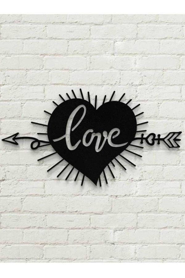 Balp Lazer Kesim Tablo Metal Love Kalp Dekoratif Duvar Süsü Otantik Tablo - Image 1