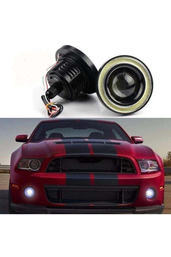 Balp Angel Far 76 Mm Beyaz Mavi Mercekli Buz Mavi Angel Led Halkalı Sis Led 2 Adet - Image 1