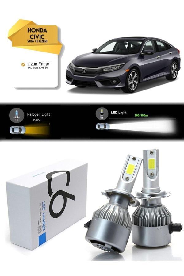 C6 Led Honda Civic Uzun Far Şimşek Etkili Led Xenon 2016 Ve Üzeri - Image 1
