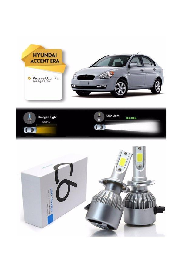 C6 Led Hyundai Accent Era Uzun-Kısa Far Şimşek Etkili Led Xenon - Image 1