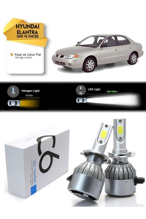 C6 Led Hyundai Elantra Uzun Far Kısa Far Şimşek Etkili Led Xenon 2001 Ve Öncesi - Image 1