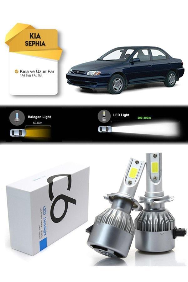C6 Led Kia Sephia Uzun Far Kısa Far Şimşek Etkili Led Xenon Uyumlu - Image 1