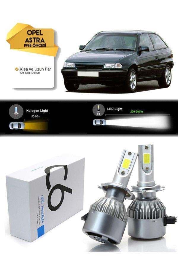 C6 Led Opel Astra Uyumlu  Uzun Far Kısa Far Şimşek Etkili Led Xenon 1998 Öncesi - Image 1