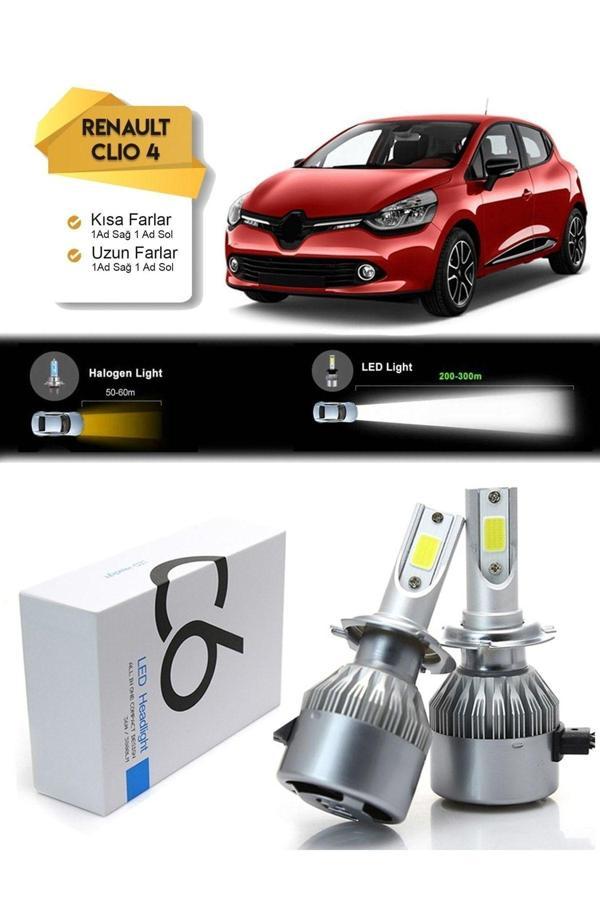 C6 Led Renault Clio 4 Uyumlu Uzun Far Kısa Far Led Xenon Şimşek Etkili - Image 1