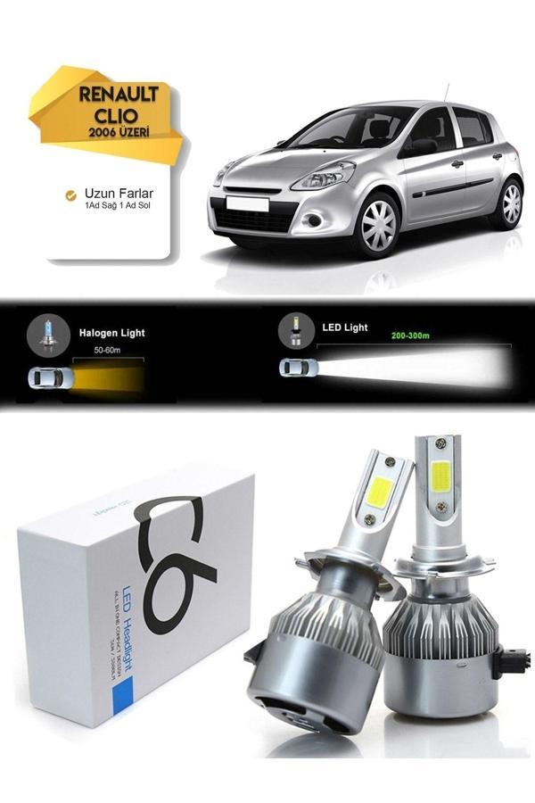 C6 Led Renault Clio Uzun Far Led Xenon Şimşek Etkili 2006 Ve Üzeri Uyumlu - Image 1